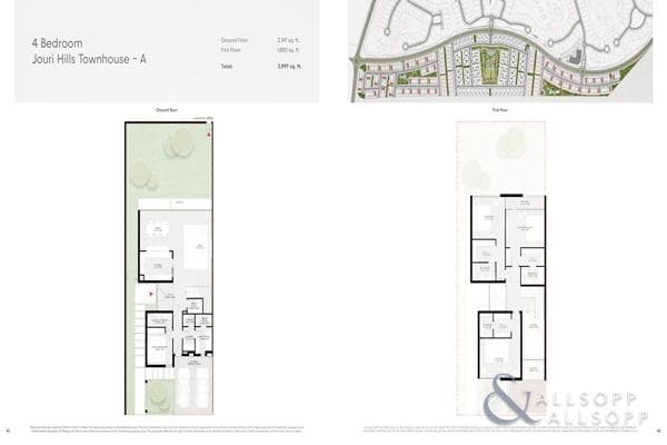 4 Bedroom Townhouse for Sale in Jouri Hills, Jouri Hills, Jumeirah Golf Estates.