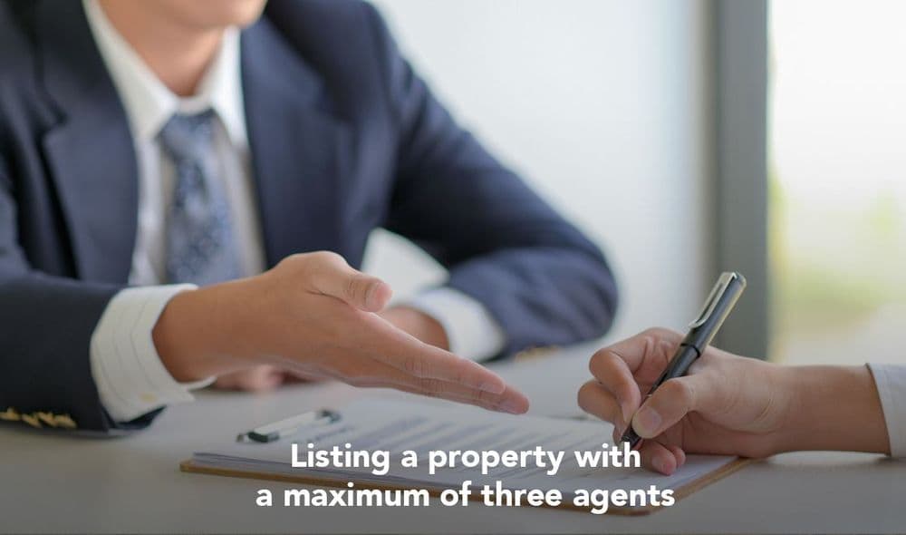 Listing a property with a maximum of three agents